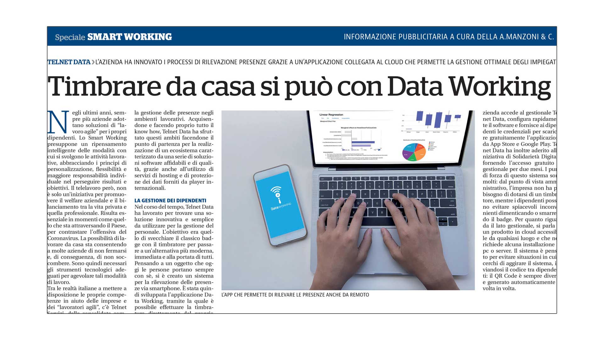 timbrare da casa Data Working