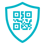 Icona sicurezza app e QR code Data Working