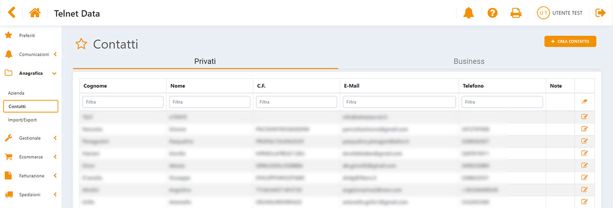 Pagina contatti Data Working