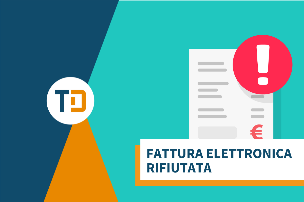 fattura elettronica rifiutata vettoriale documento con punto esclamativo